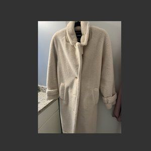 EXPRESS white teddy coat